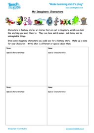 Worksheets for kids - my-imaginary-characters